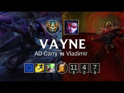 Vayne ADC vs Vladimir - EUW Challenger Patch 8.22