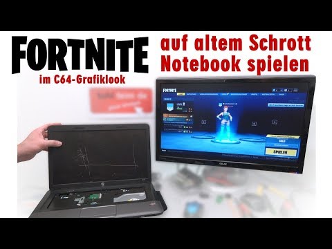 Fortnite auf altem Schrott-Notebook spielen im C64 Grafiklook - [4K] Video