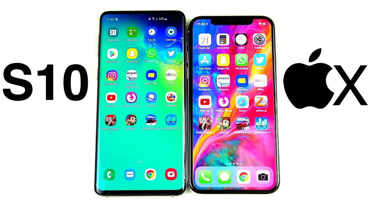 Galaxy S10 vs iPhone X Speed Test!