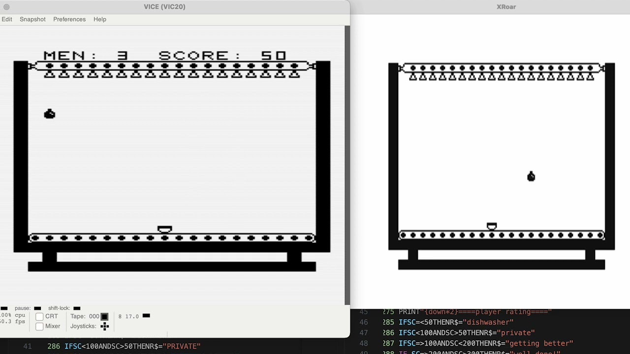 Factory TNT VIC-20 vs CoCo (work-in-progress port)
