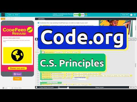 Code.org Lesson 7.4B Extra Practice - Add a Question | Conditionals Practice | Answer Tutorial | CSP