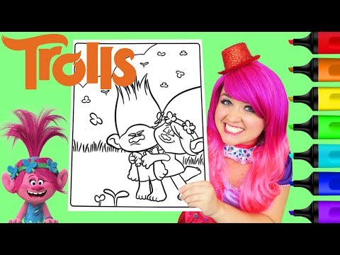 Coloring Trolls Poppy & Branch Coloring Book Page Colored Markers Prismacolor | KiMMi THE CLOWN