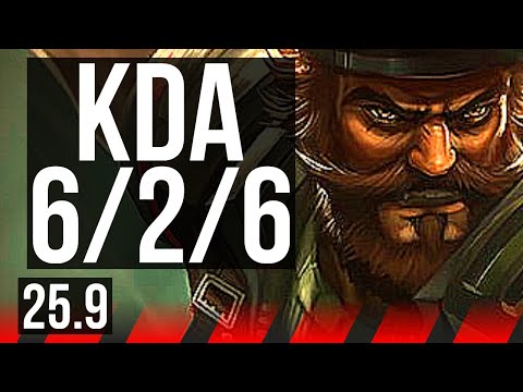 GANGPLANK vs KENNEN (TOP) | 6/2/6 | KR Diamond | 25.9
