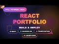 Build A Modern Portfolio Website In React Framer Motion Tailwind CSS Light Dark Mode