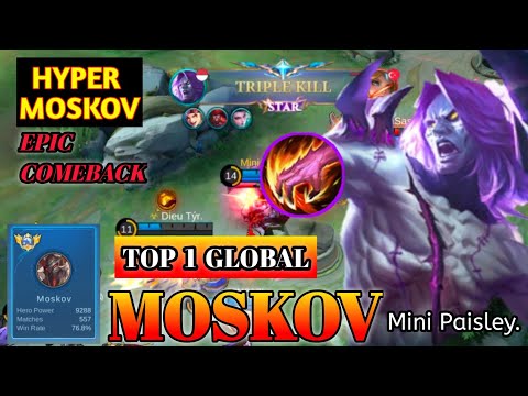 TOP 1 GLOBAL MOSKOV | MOBILE LEGENDS GAMEPLAY BY Mini Paisley. | HYPER MOSKOV