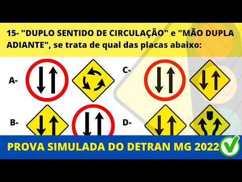 PROVA SIMULADA DO DETRAN MG 2022 - SIMULADO DO DETRAN 2022 COMENTADO- DETRAN MG - QUESTÕES DE PROVA