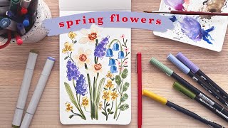 BLOB FLOWERS! How To Layer Watercolor & Turn Blobs Into Flowers