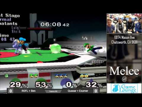 Melee at JJ's 15 - ROFL & Ben Vs. Quasar & Exumer - Round Robin Doubles