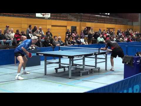 Tischtennis 2 Bundesliga TV Hilpoltstein vs FC Saarbruecken 24 Podpinka vs Dickhardt