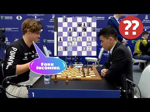 🇺🇿 Grandmaster Shamsiddin Vokhidov Falls Right Into Magnus Carlsen's Trap in World Blitz 2023