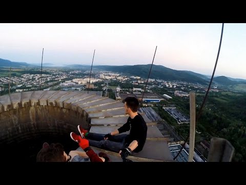 Daredevil Climbs 160M Chimney In Slovakia
