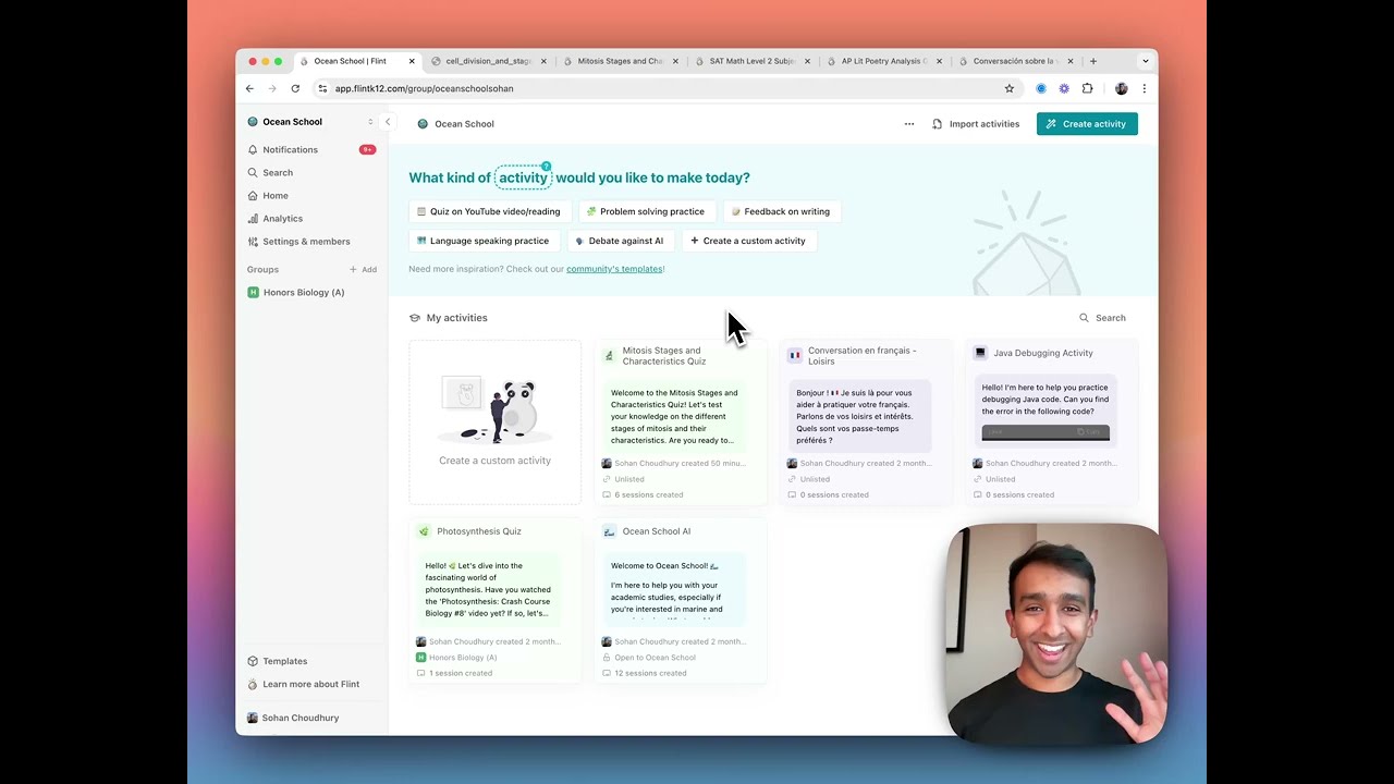 Flint demo video (AI personalized learning platform for schools)