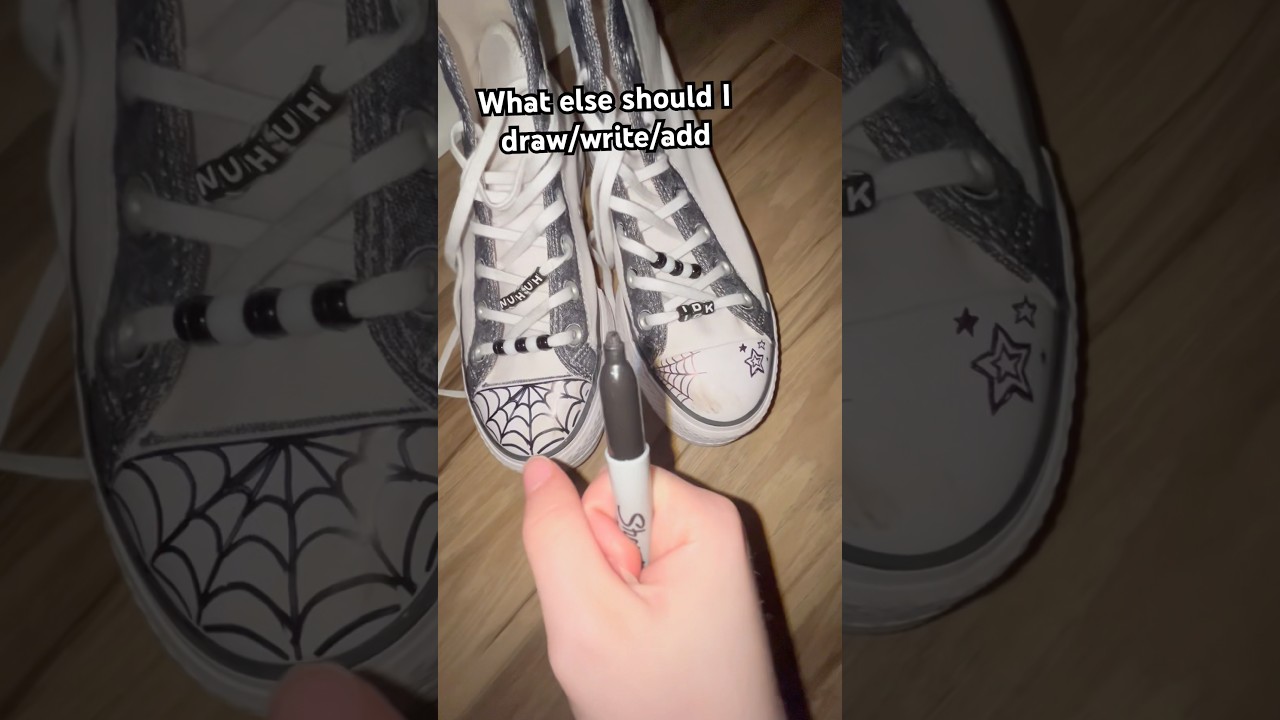 I RUINED My Only Sharpie For This #converse #diy #art #customized #shorts #viral #fyp