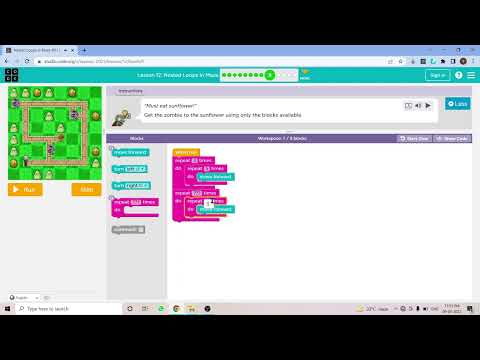 L12-9 |Code.org | Express-2021 | Lesson 12: Nested Loops in Maze | level 9