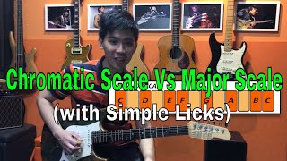 Guitar Emerge - Beginner Chromatic Scale Vs Major Scale (With Simple Licks)