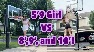 5'9' Girl Dunks on 8', 9', and 10'! 2 Low Rim Dunk Sessions!