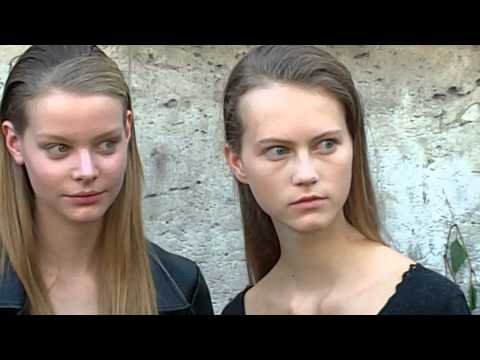 Top models Alexandra HOCHGUERTEL, Carolin LOOSEN, Julie HOOMANS @ Paris september 2014 Fashion Week
