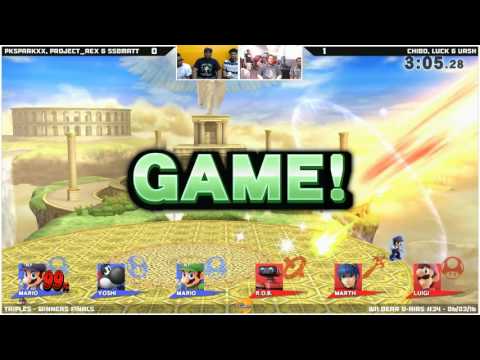 WBB #34 | Chibo, Luck & Vash vs PKSparkxx, Project_AEX & SSBMatt - Winners Finals - Triples