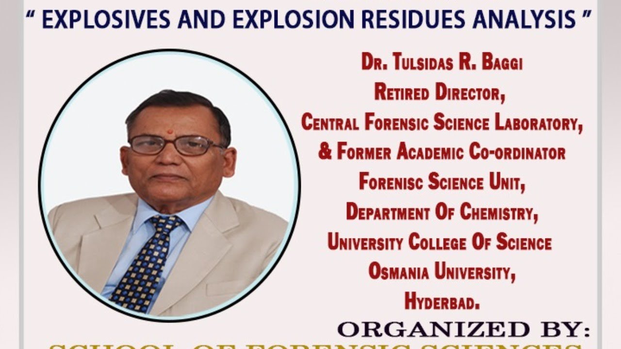 Webinar on Explosive and Explosion Residues Analysis
