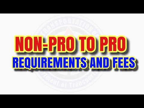 NON PRO TO PRO REQUIREMENTS AND FEES