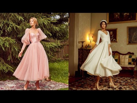Stunning Tea Length Wedding Dresses for Modern Wedding...