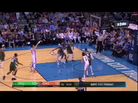 RUSELL WESTBROOK & OKC THUNDER 1ST QUARTER HIGHLIGHTS OKC VS BUCKS 4/4/17