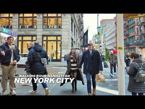 New York Manhattan Winter Walk, 5th Avenue, 42nd Street, Chelsea, SoHo, Broadway and Little Italy