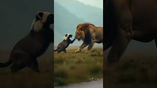 The bravest animal dares to tease the lion#wildwonders #animal #shorts