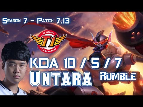 SKT T1 Untara RUMBLE vs FIORA Top - Patch 7.13 KR Ranked