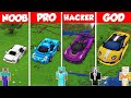 SPORT CAR STATUE HOUSE BUILD CHALLENGE - Minecraft Battle: NOOB vs PRO vs HACKER vs GOD / Animation
