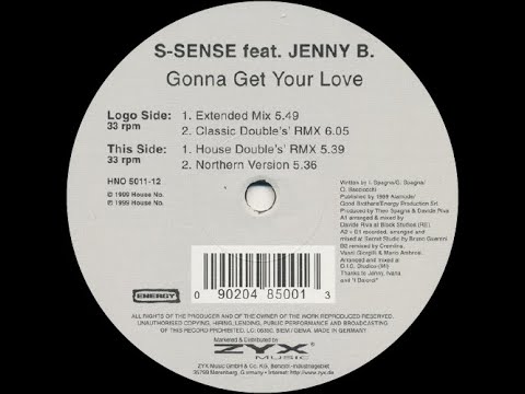 🟡🟡S-Sense Featuring Jenny B. - Gonna Get Your Love (Extended Mix) 129 BPM - 2001🟡🟡