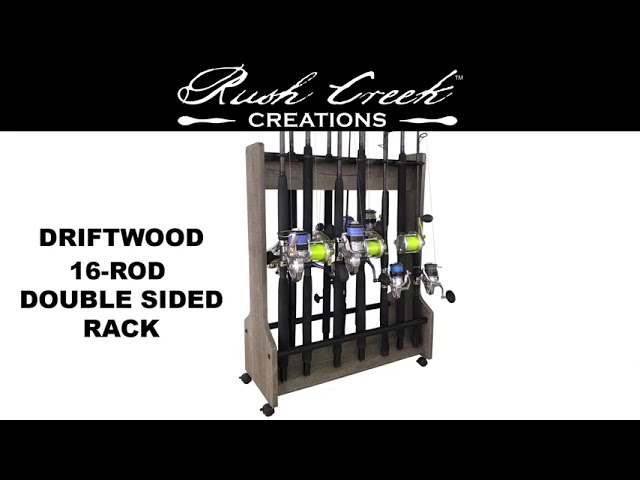 RUSH CREEK CREATIONS Driftwood 16 Rolling Rod Rack