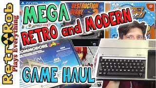 AWESOME Retro and Modern Video Game Haul!  PSP, Vita Commodore 64 in box!!