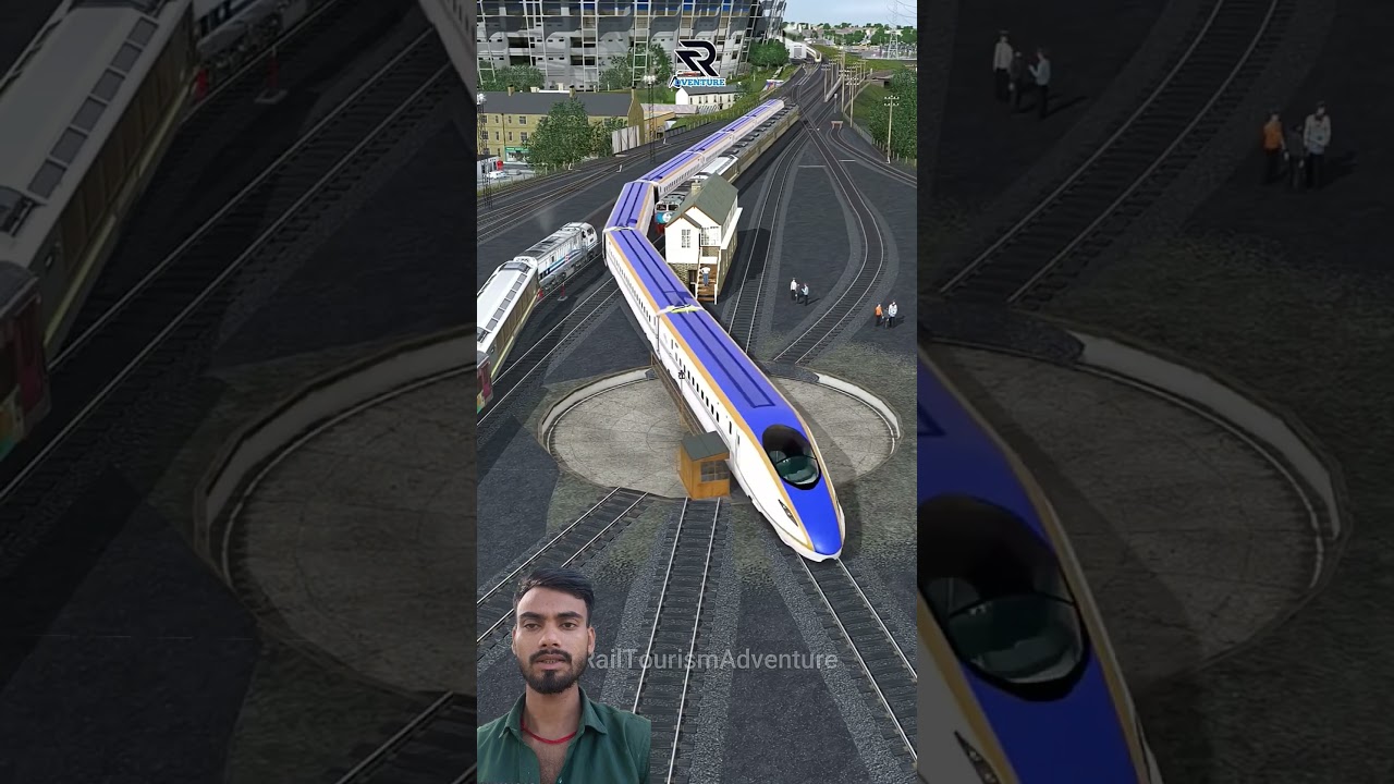 Banyak Kereta Api Cepat Melintasi Persilangan Turntable #railroad #railtrack #railway #train