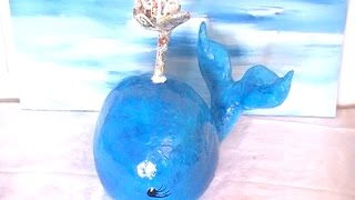 DIY Big Blue Paper Mache Whale with a Blow Hole