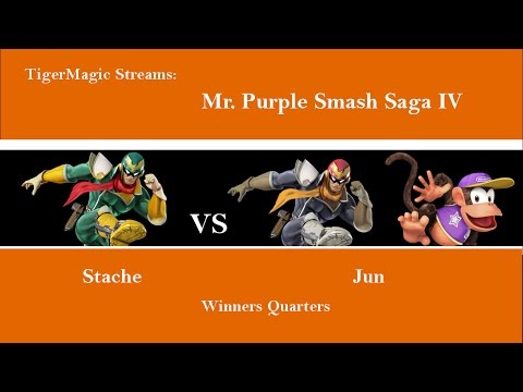 Mr. Purple Smash Saga IV- Stache (Falcon) vs Jun (Falcon, Diddy Kong)- Winners Quarters Smash 4