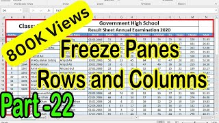 How to Freeze Multiple Rows and Columns in Excel using Freeze Panes Part 22