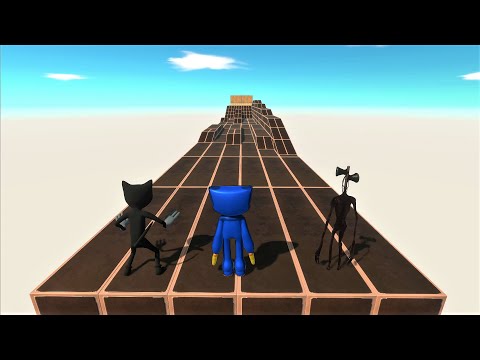 Speed race. Siren Head vs. Cartoon Cat vs. HuggyWuggy! - Animal Revolt Battle Simulator