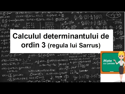 Calculul determinantului de ordin trei  regula lui Sarrus