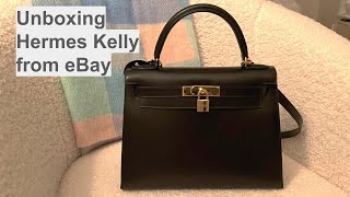 my very first hermes kelly bag unboxing | buying luxury bag from ebay
