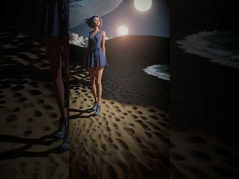AI art woman on the beach