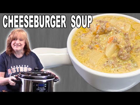 Slow Cooker CHEESEBURGER SOUP, A Crockpot Ground Beef Soup Recipe