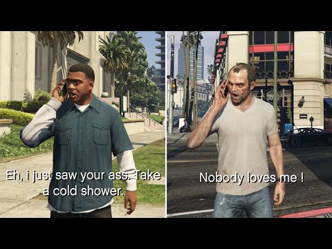 GTA 5 - What Happens If You Keep Calling Your Friends After Meeting Them ? (All Conversations)