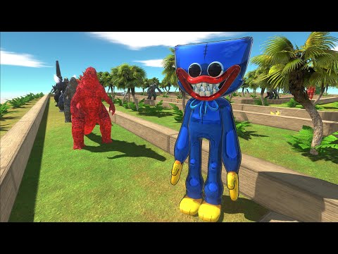 HUGGY WUGGY VS GHIDORAH DEATH RUN - Animal Revolt Battle Simulator