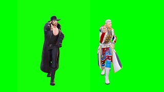 The Undertaker and Cody Rhodes doing the Fortnite default emote green screen