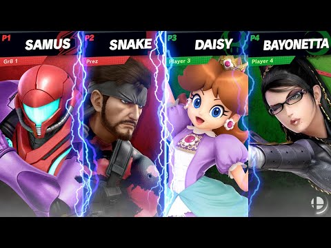 Prez (Samus) and Gr8 1 (Snake) vs Daisy and Bayonetta