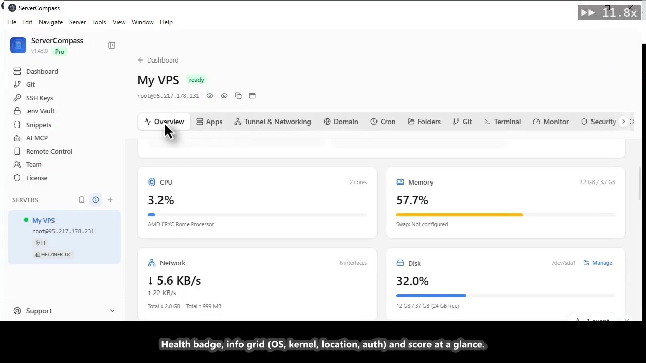 Server Compass Dashboard: Real-Time VPS Metrics at a Glance