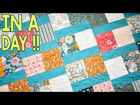 Double Shuffle | Charm Pack Quilt Pattern with Jelly Roll Strips | In A Day Quilt Pattern | Easy