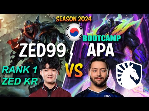 ZED99 vs TL APA - BEST ZED KR vs APA K'SANTE Mid - Patch 14.8 KR Ranked GRANDMASTER | lolrec