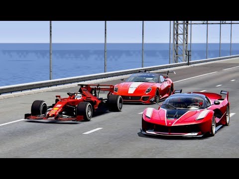 Ferrari F1 2019 vs Ferrari Race Cars - Drag Race